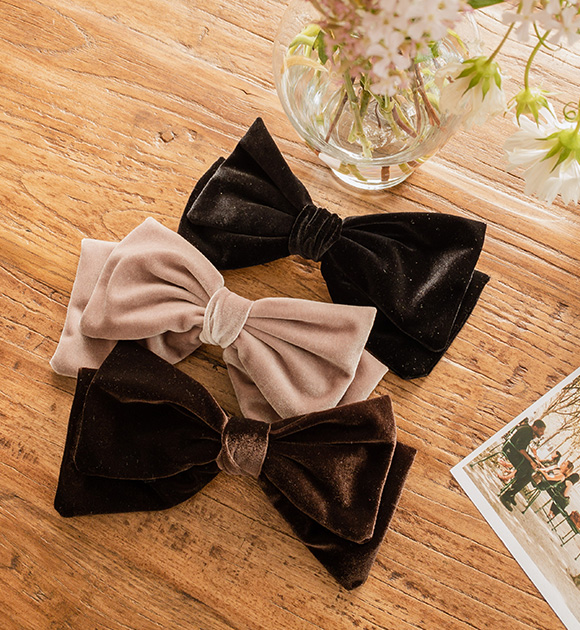 <br>8DA24266GG_Peron velvet ribbon hairpin