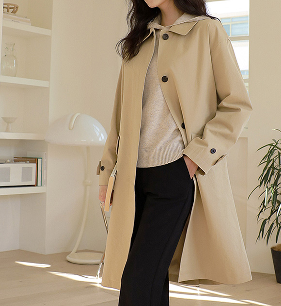 9DA24776JJ_ high-density gabardine single trenchcoat