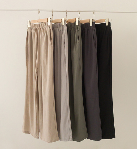 6DA25485JJ_ Cool Wide banded Slacks (3type Length)