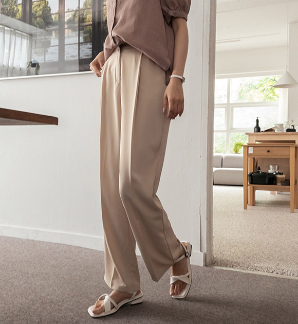 <br>8DA25524AA_ Feather-like mini banded cool slacks (3type Length)