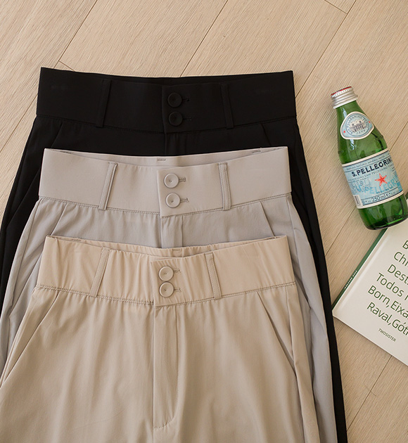 5DA25542JJ_ Cool Washer Two button Wide Slacks (3type Length)