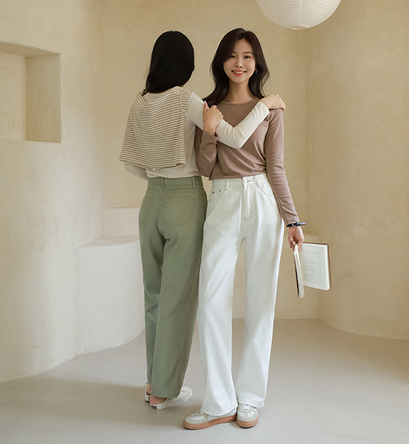 6DA25978HH_Color Me Non-spandex Wide Pants (Short&Long 2type)
