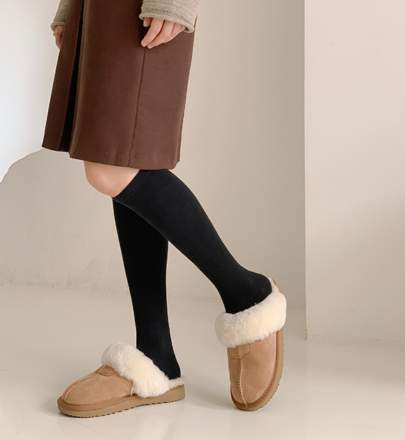 9DA26272AA_ Tab Cotton Plain Knee Socks