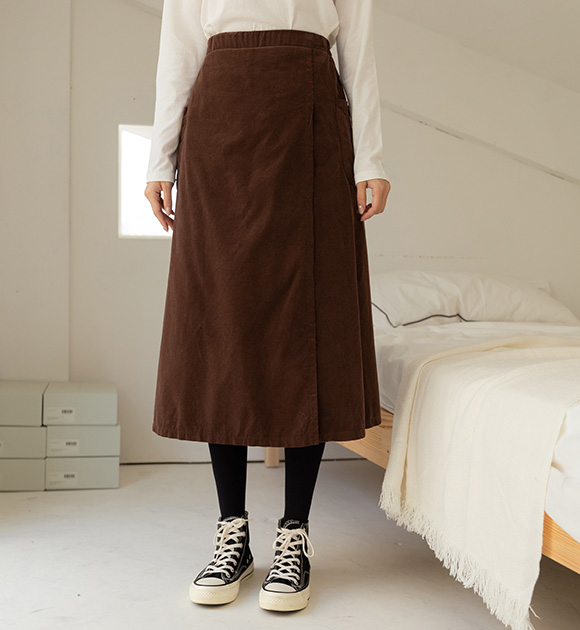 8DA26374AA_Nuckel Corduroy Wrap Skirt Pants