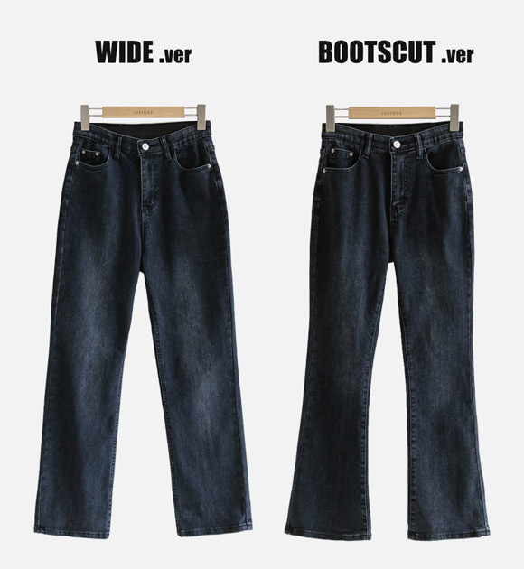 6DA26668JJ_Long Wide&bootcut double weave denim