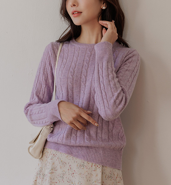 8DA27032HH_Washable wool cashmere twist knit wear