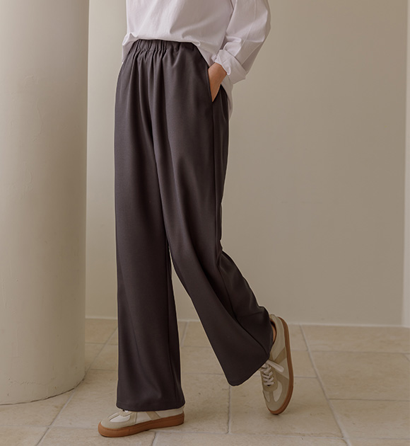 6DA27233KK_ Two-way Fit Wide banded Slacks (3type Length)
