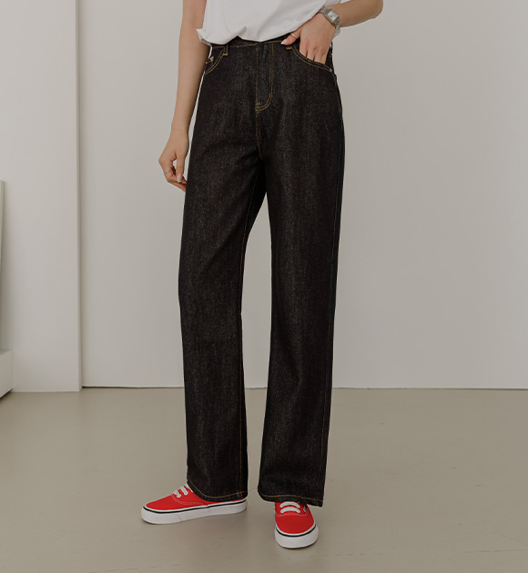 5DA27288KK_ Forready color migration prevention wide jeans