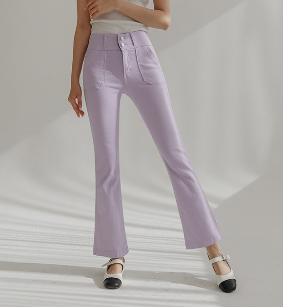 6DA27336AA_Slim Cut Wide banded Bootcut Pants