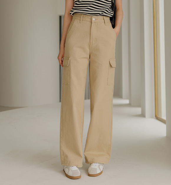 8DA27466HH_Bokim non-spandex Cargo Straight Pants (Short/Basic/Long)