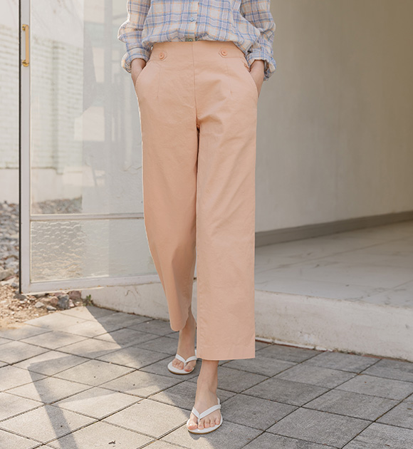 6DA27563AA_ Vlady button Back Elastic wide pants