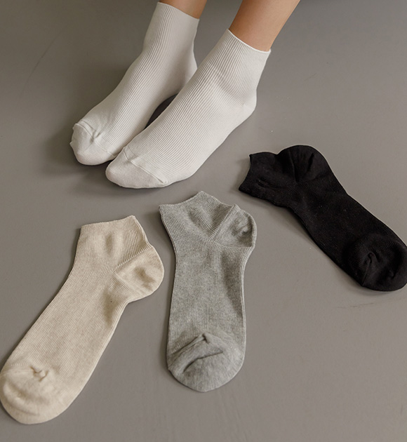 6DA27683KK_Set option ribbed ankle socks (5 sets)