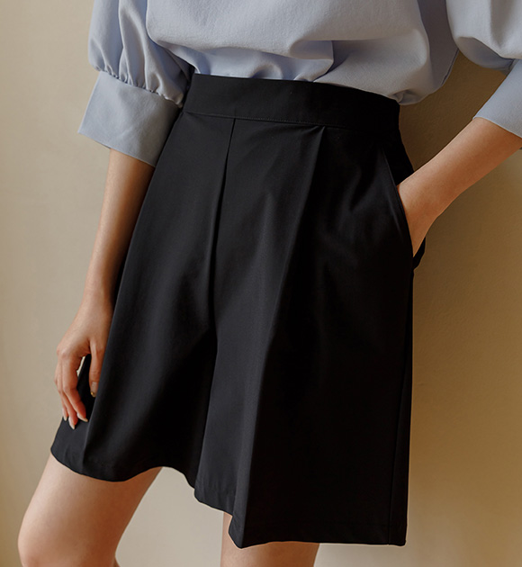 8OA0585HH_Nutin Cool Touch pintuck Short Slacks (Short/Long)