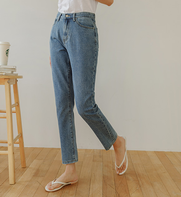 8EJ263AA_Tantanjean W-stitch Slim Baggy jeans