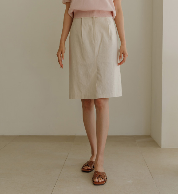 8DA28035AA_ Dorom Linen Back Pocket Skirt