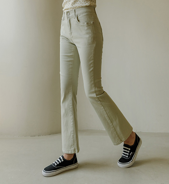 5DA28063AA_ Aurora elastic spandex bootcut pants