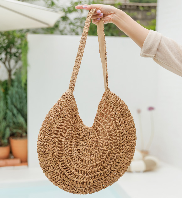 8DA28146KK_Puffen weave round shoulder bag