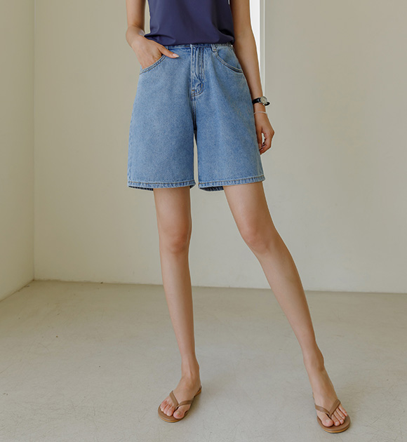 5EJ273HH_Tantanjean Back banded jean shorts