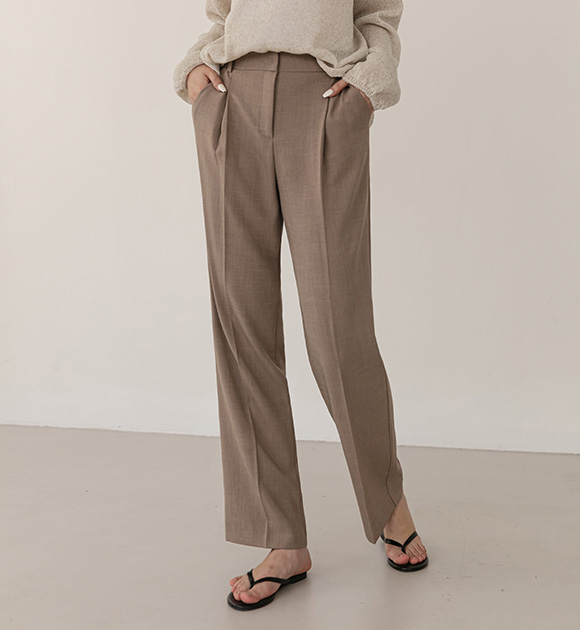9DA28211AA_ Beck cool linen pintuck wide slacks