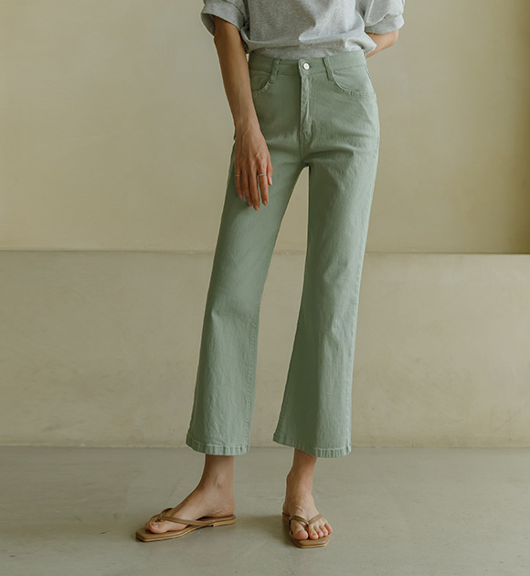8DA28253AA_ Somum Crop Cotton spandex bootcut pants