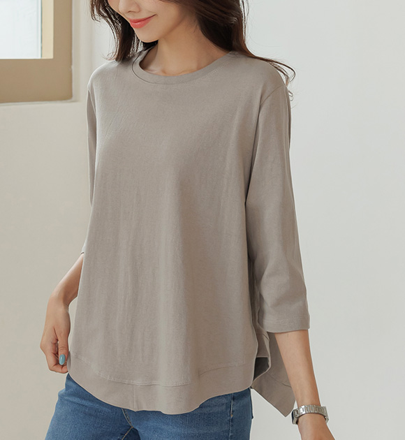 6DA28542KK_Dirin A-Line Imbalanced cropped sleeve tee