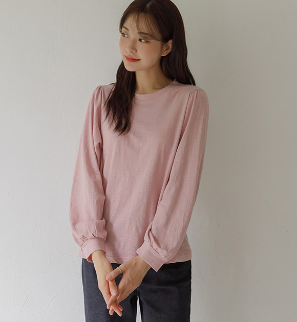 5DA28571HH_Aru lovely sleeve shirring puffed tshirt