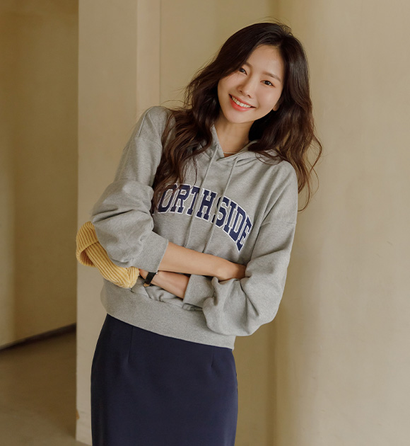 6DA28603KK_NorthE Lettered hoodie Sweatshirt