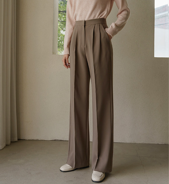 6DA28688HH_Number One Wrinkle-Free High Elasticity Wide Slacks