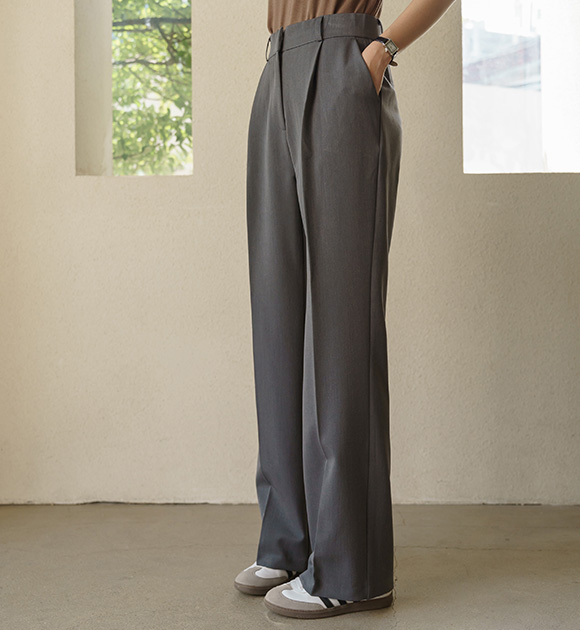 6DO0127AA_Tino pintuck wide slacks (Beltset)