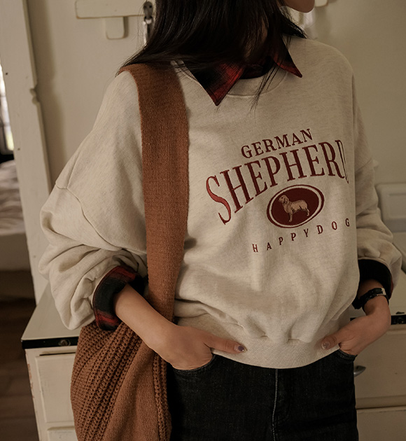 5DA28908HH_Shepard dog embroidery sweatshirt