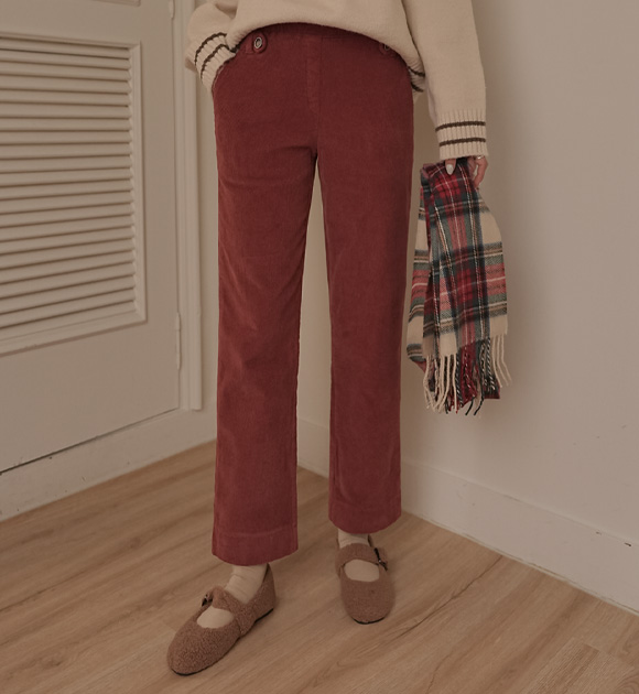 8DA29015MM_Berom fleece corduroy button pants