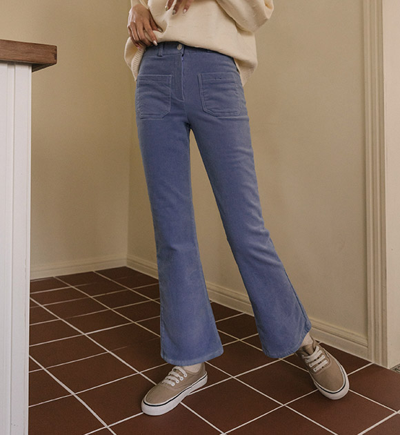 6DA29217NN_Sallyburn two-pocket corduroy fleece bootcut pants