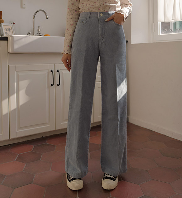 5DA29262NN_Color corduroy fleece straight pants