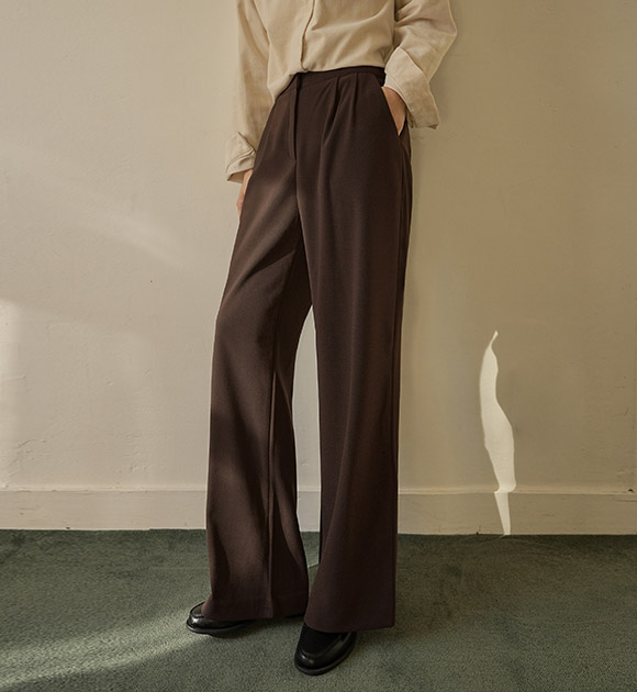 6DA29284JJ_Warm mink fleece pintuck slacks