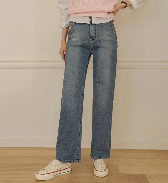 5DA29512SS_New season straight fit blue jeans