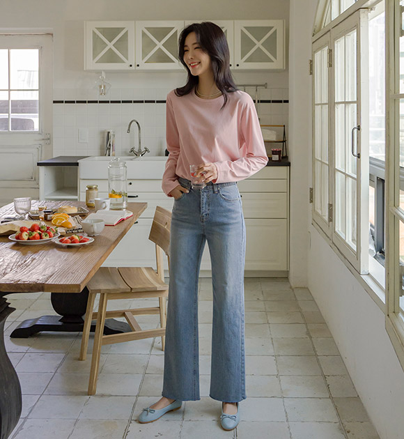 6DA29546LJ_Venti Straight Washing Jeans