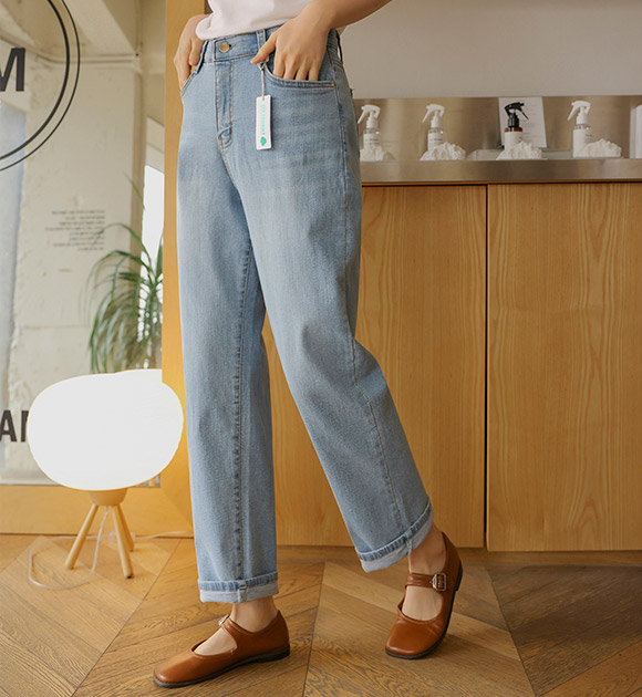 5OA0656LJ_Honey spandex eco-friendly eco baggy jeans