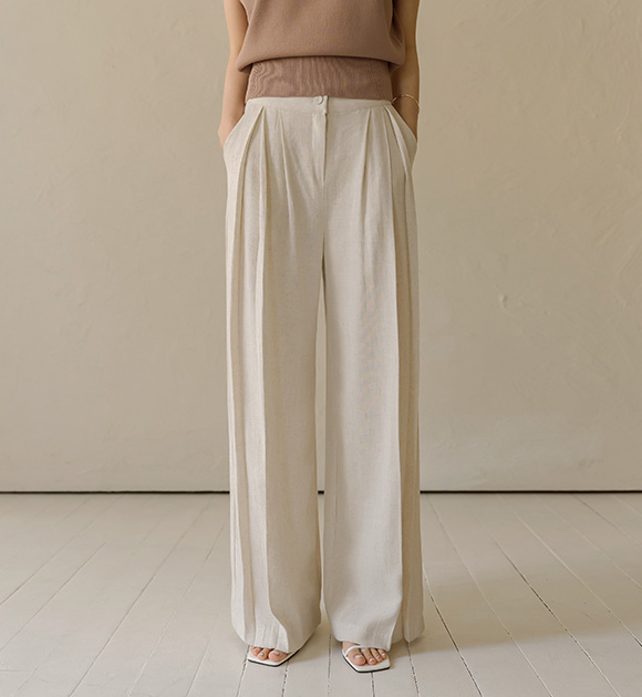 DA29897_[BETTER]Cool Mood Linen Wide Slacks