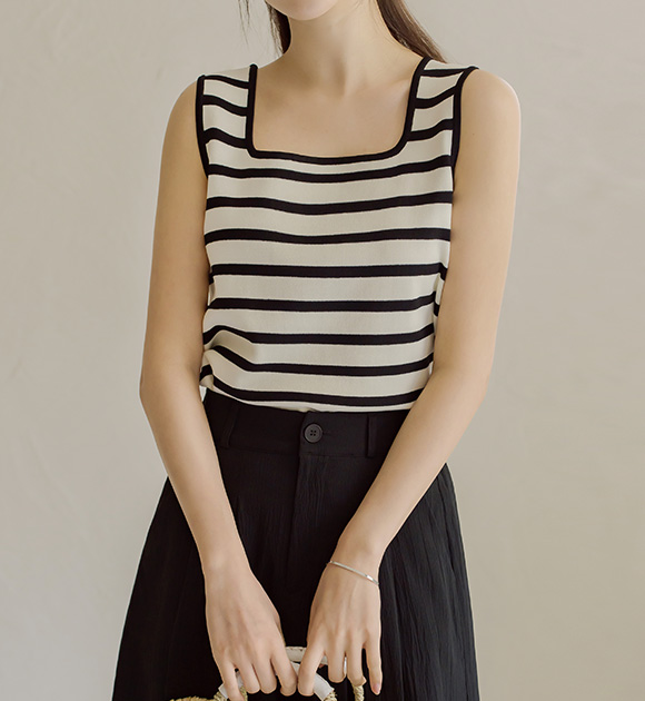 DA29906_[BETTER]Stripe knitwear Sleeveless