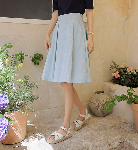 6OA0673LJ_[JUST BETTER] Pretty fit Flare pintuck skirt