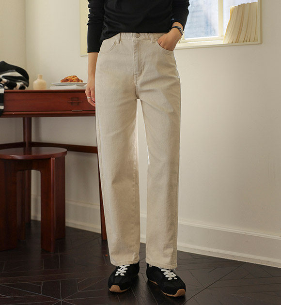 4DA30468LJ_Cotton Spandex Banding Baggy Pants