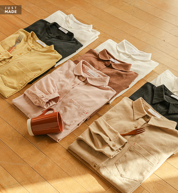 9OA0407_ Stitch pocket brushed shirt to choose from (Polo 3type)