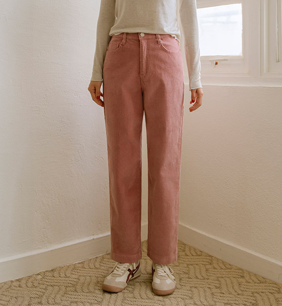 4DA30486LJ_ Lovely Full Waistband Corduroy Pants