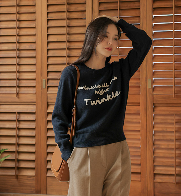 5DA30507LJ_Twinkle Lettering Knitwear