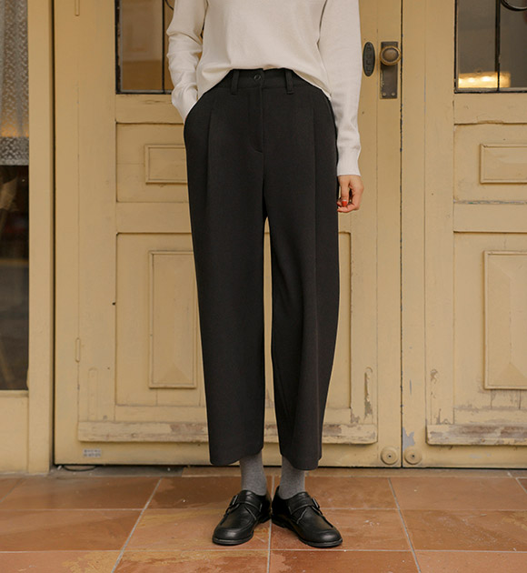 6DA30603LJ_Closet Pintuck Ankle-length Wool Slacks