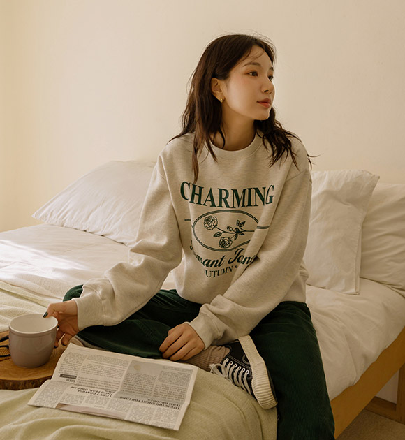 6DA30702HN_Tuni Flower Fleece-lined Sweatshirt