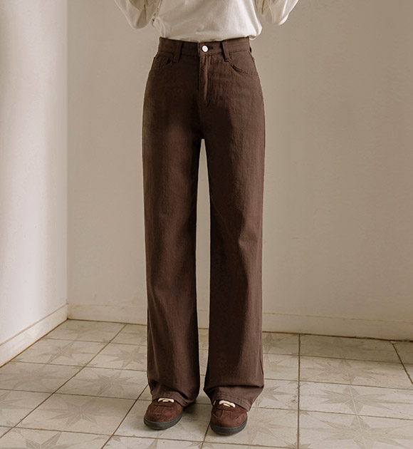 6DA30670LJ_Modi Straight Wide Fleece-lined Pants