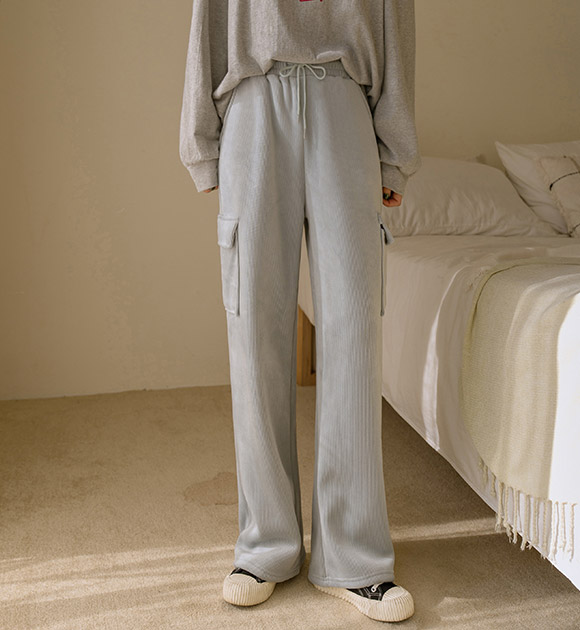 6DA30704JJ_Warm Fleece-lined Cargo Wide Pants