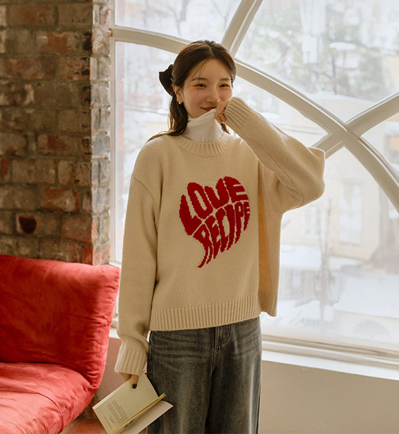 6DA30809HN_Love Recipe Lettering Knitwear