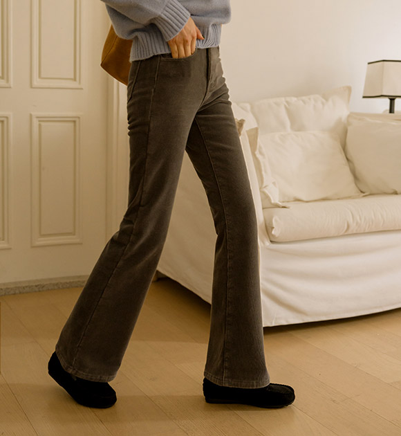 4DA30718NN_Winter Velvet Brushed Bootcut Pants (Short/Long)